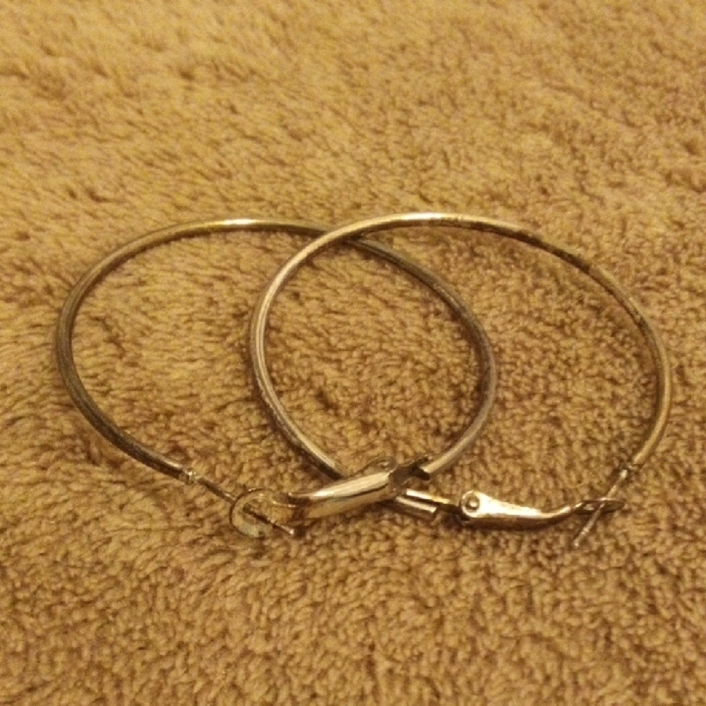 Elegant Silver‎ Hoop Earrings